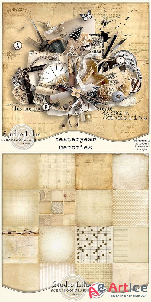 Scrap - Yesteryear Memories PNG and JPG