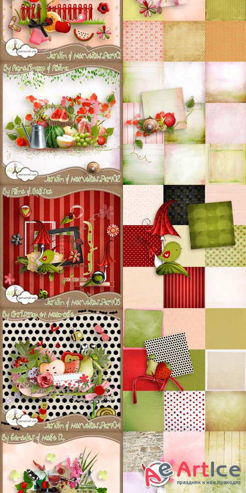 Scrap - Jardin and  Merveilles PNG and JPG