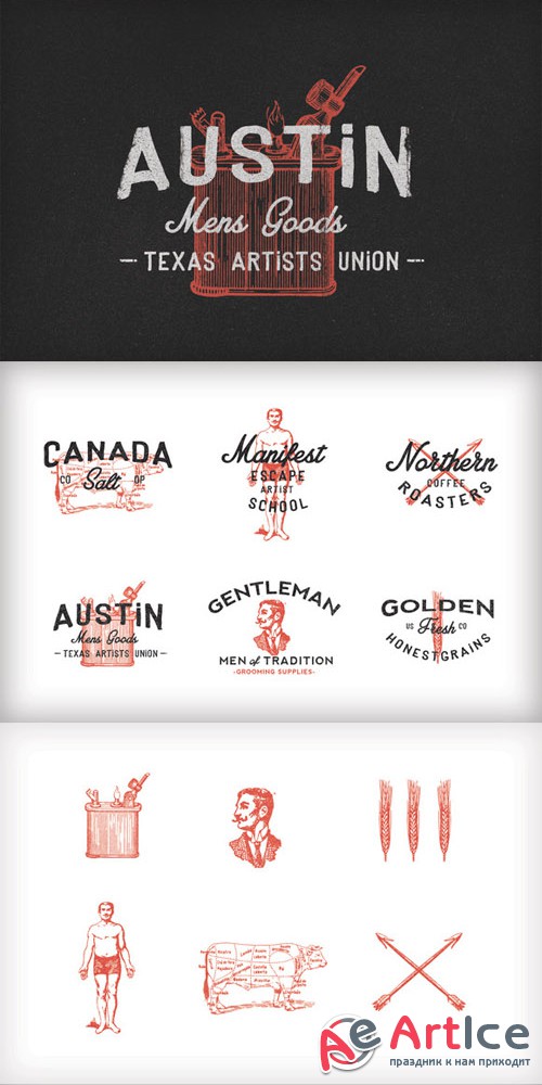 CreativeMarket - Vintage Americana Logos 24543