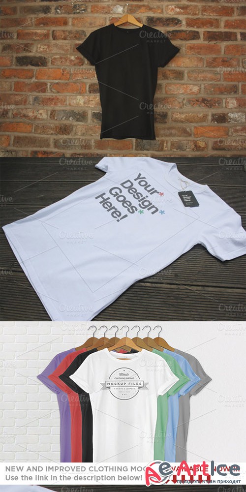 CreativeMarket - Clothing Brand T-Shirt Mockups 8746