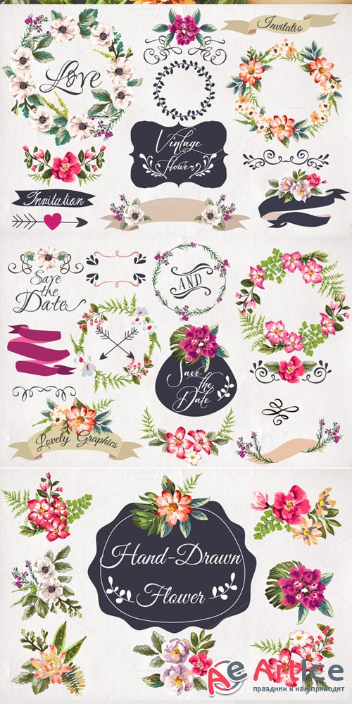 Creativemarket 86154 - Hand-drawn flower collection Vol.1