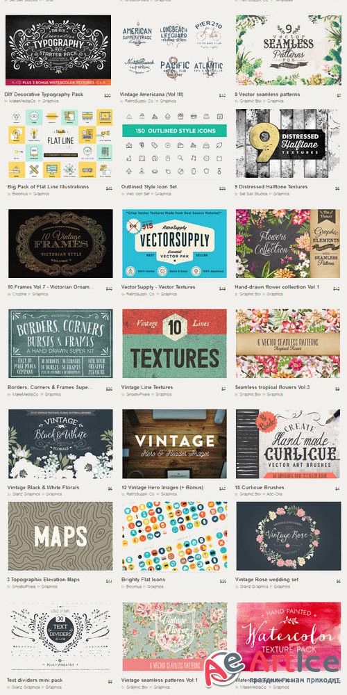 Creative Market Big Bundle III - 75 Premium Items