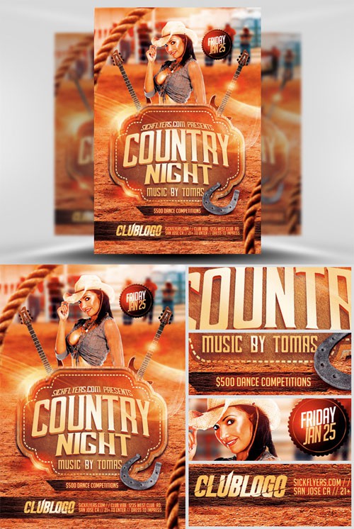 Country Night Flyer Template