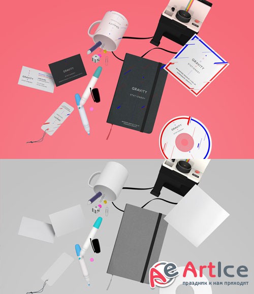 Gravity Stationery Branding Vol 1 - PSD Mock-Up