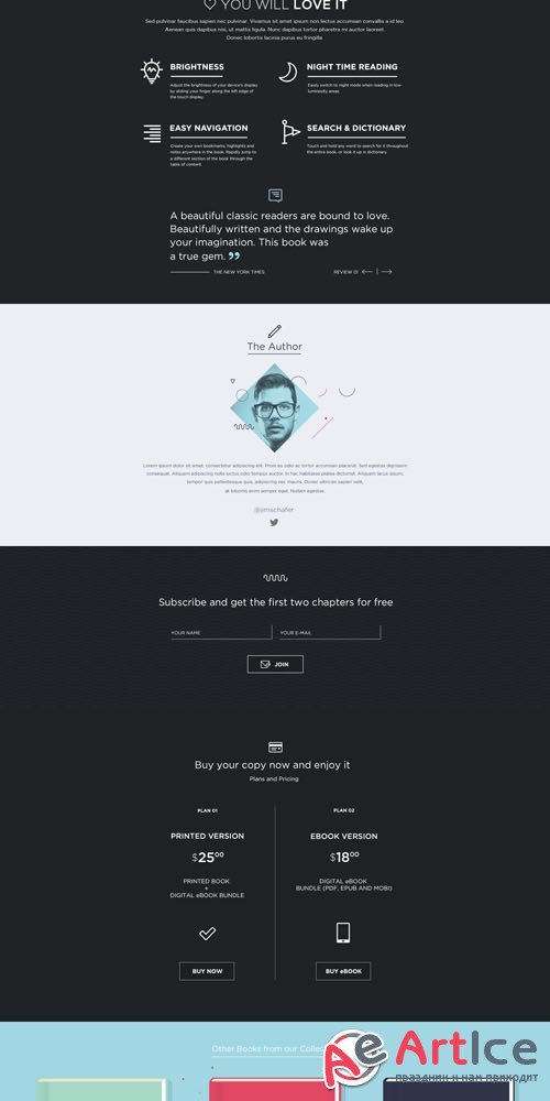 E-Book Psd Landing Page Website 