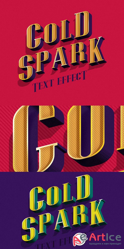 Gold Spark PSD Text Effect