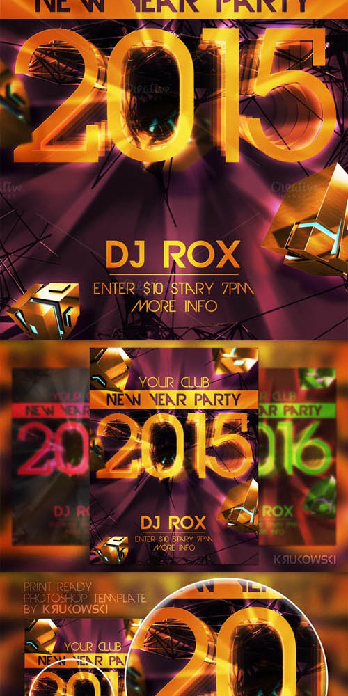 New Year Party Flyer Template