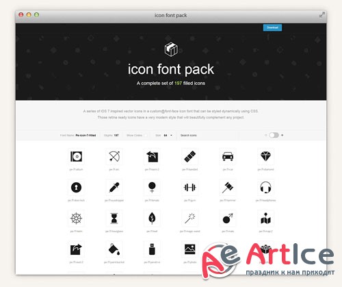 Filled 7 Icon Font Set