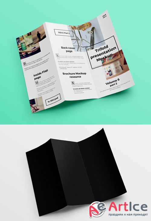 PSD Tri Fold Mockup Template Vol6 p2