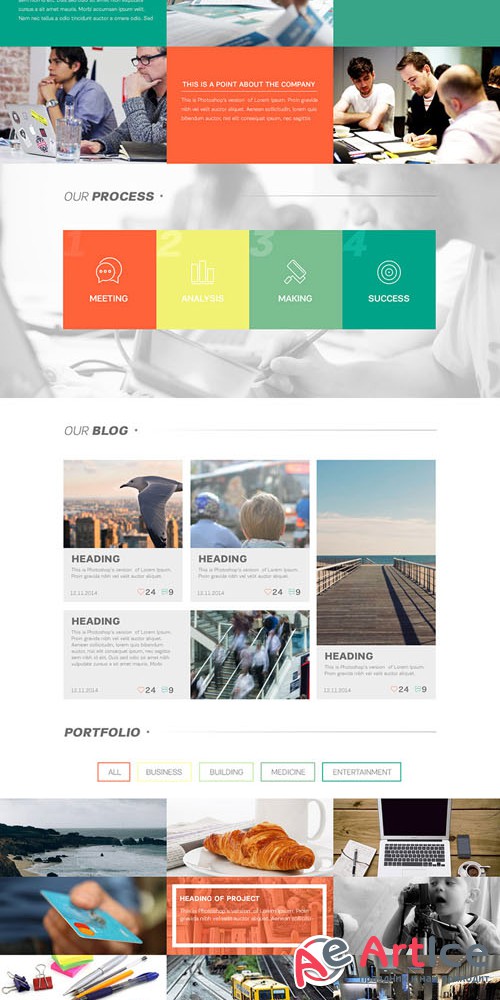 Ruddy Marketing Agency - Clean One Page PSD Website Theme