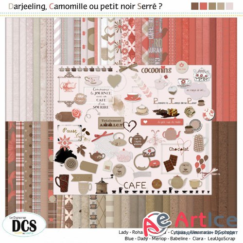 Scrap - Darjeeling, Camomille ou petit noir Serre PNG and JPG