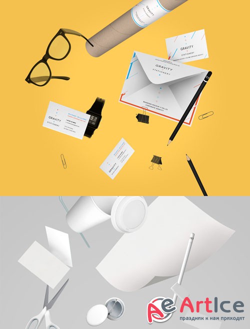 Gravity Stationery Branding Vol 3 - PSD Mock-Up