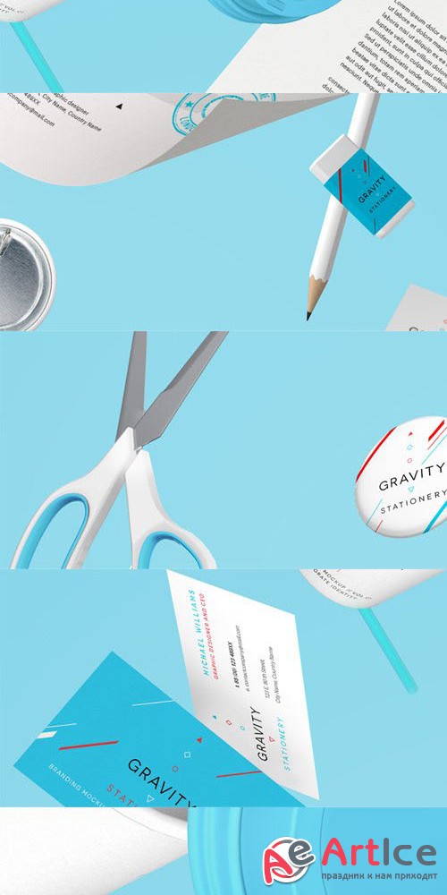 Gravity Stationery Branding Vol 4 - PSD Mock-Up