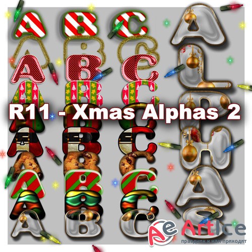 Xmas Alphas 2 PNG Files