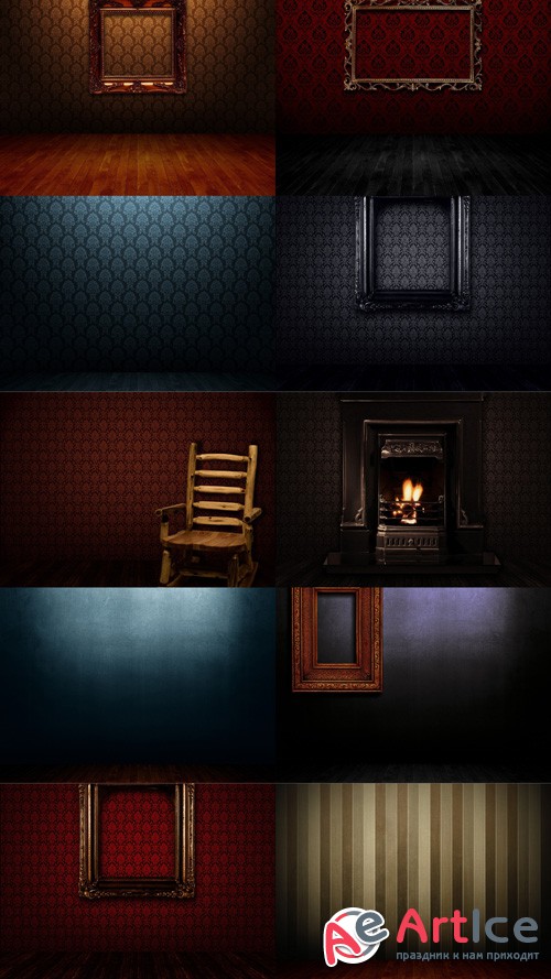 Vintage Room Backgrounds JPG Files