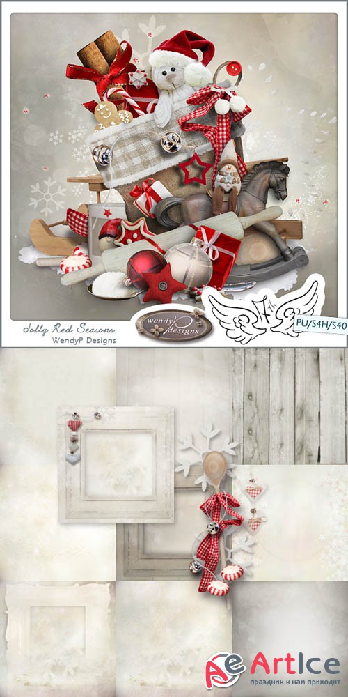 Scrap - Jolly Red Seasons PNG and JPG