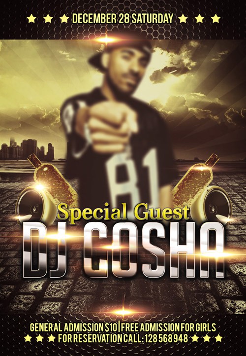 Flyer PSD Template - Special Guest Dj Gosha