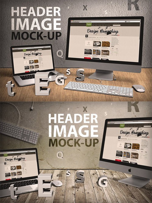 2 Header Image Mock-ups PSD