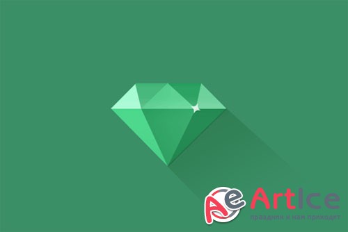 Flat Diamond Icon - Creativemarket 87594