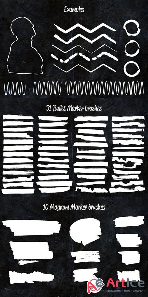 90 Sharpie Marker Vector Brushes - Creativemarket 68559