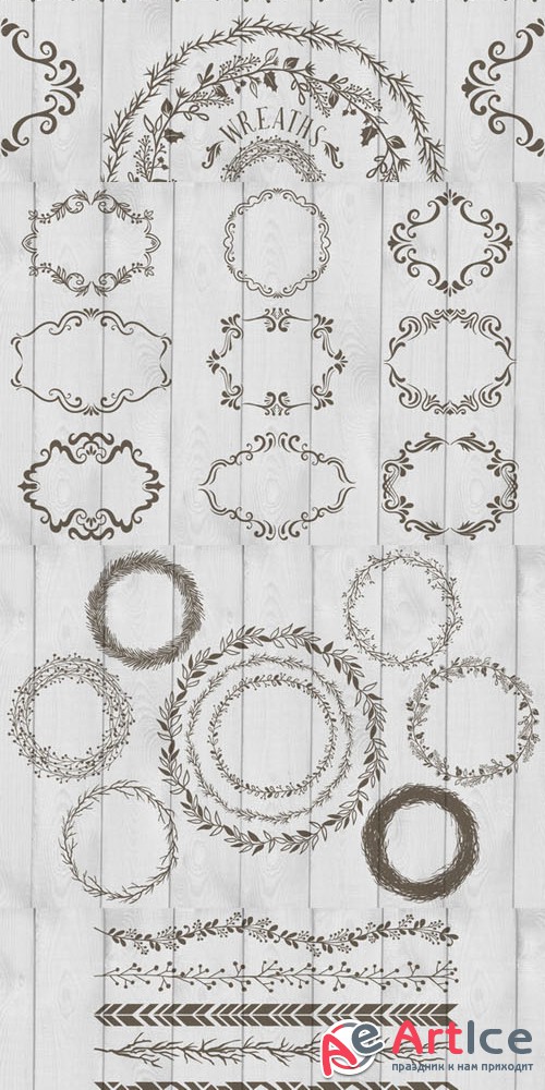 Frames, Wreaths and Borders - Creativemarket 75873