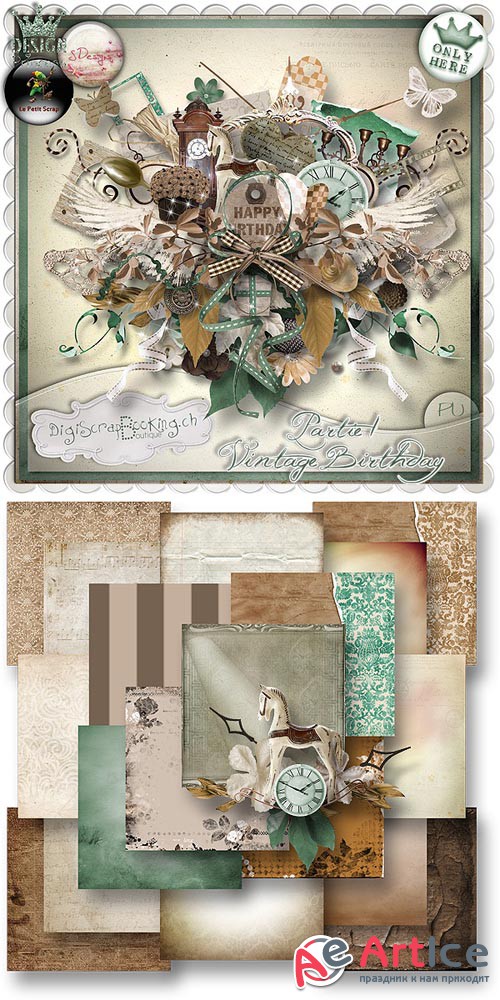 Scrap - Vintage Birthday Partie 1 PNG and JPG