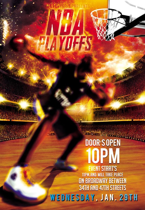 Flyer PSD Template - NBA Playoffs