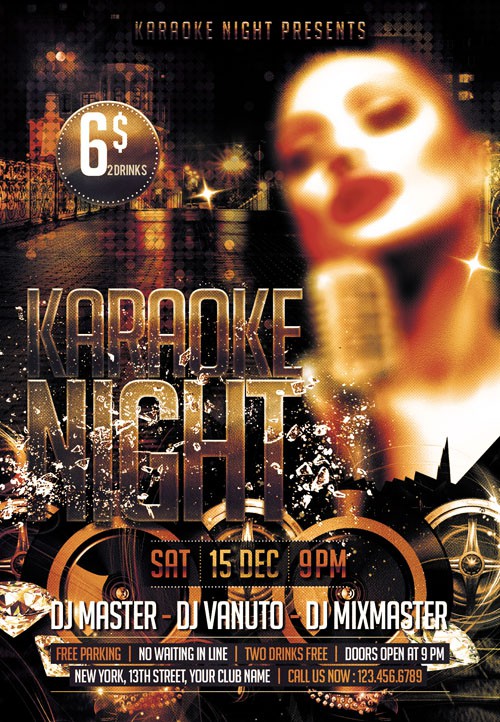 Flyer PSD Template - Karaoke Night