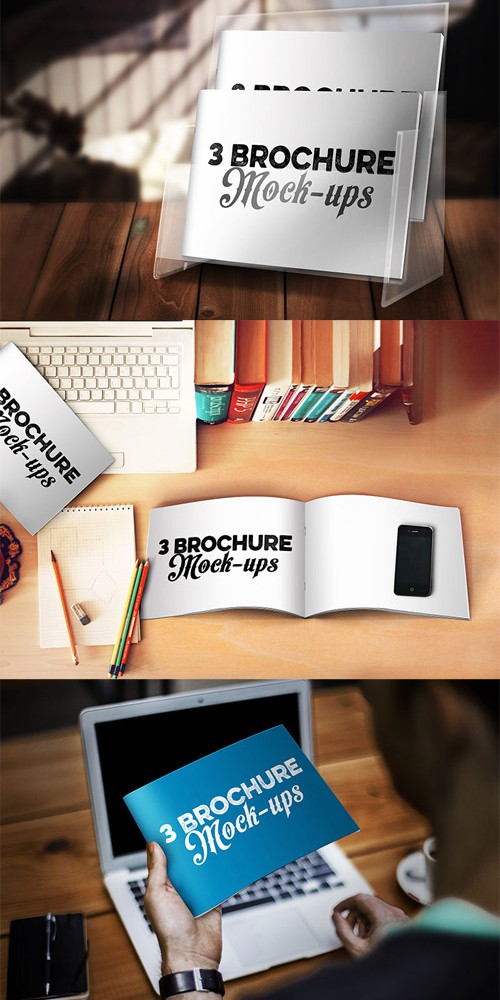 3 Brochure Mock-up Templates PSD