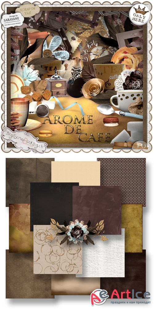 Scrap - Arome De Cafe PNG and JPG