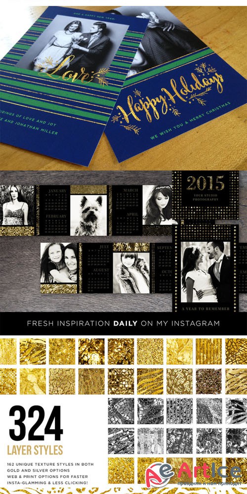 Gold Foil + Silver InstaGlam Styles - Creativemarket 94828