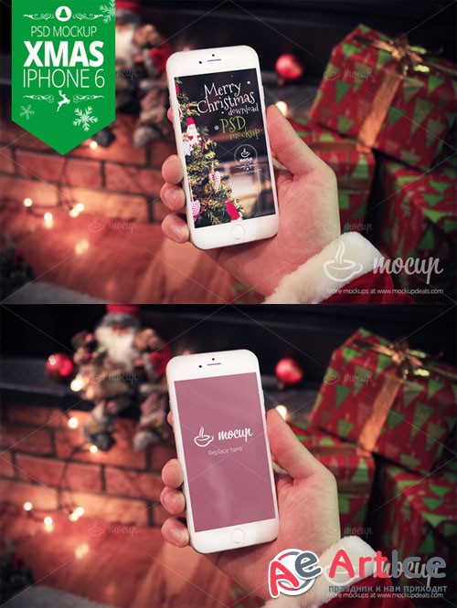 XMAS iPhone 6 Mockup - Creativemarket 128659