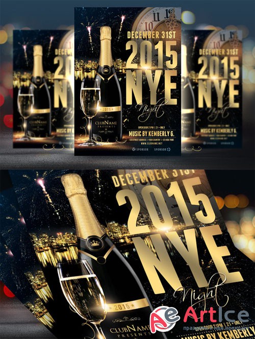 2015 NYE Flyer Template - Creativemarket 128351