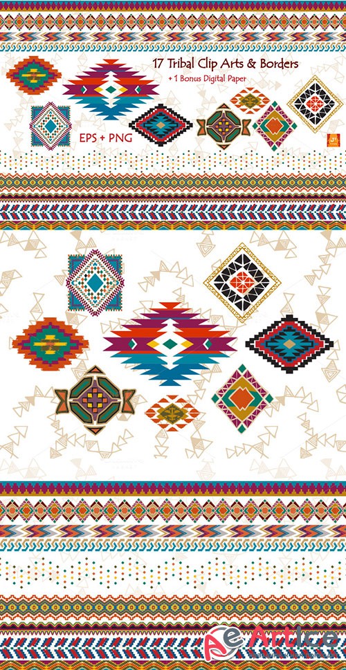 Tribal Clip Art & Border