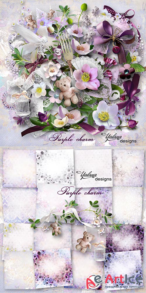 Scrap - Purple Charm JPG and PNG