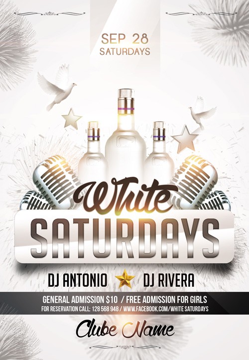 Flyer PSD Template - White Saturdays