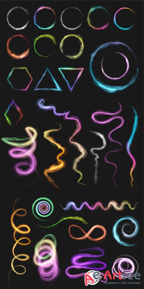 Illustrator Glow Brush Set - Creativemarket 35373