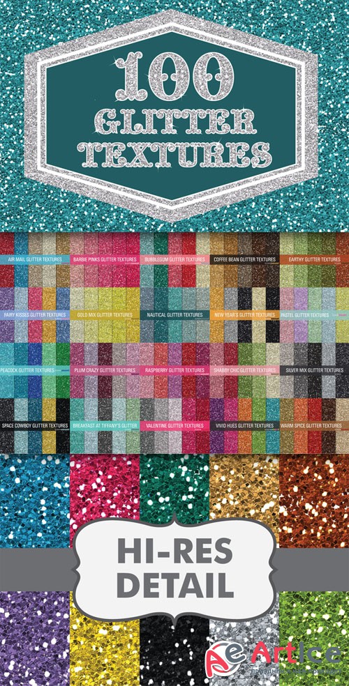 100 Hi Res Glitter Textures Bundle - CM 81623