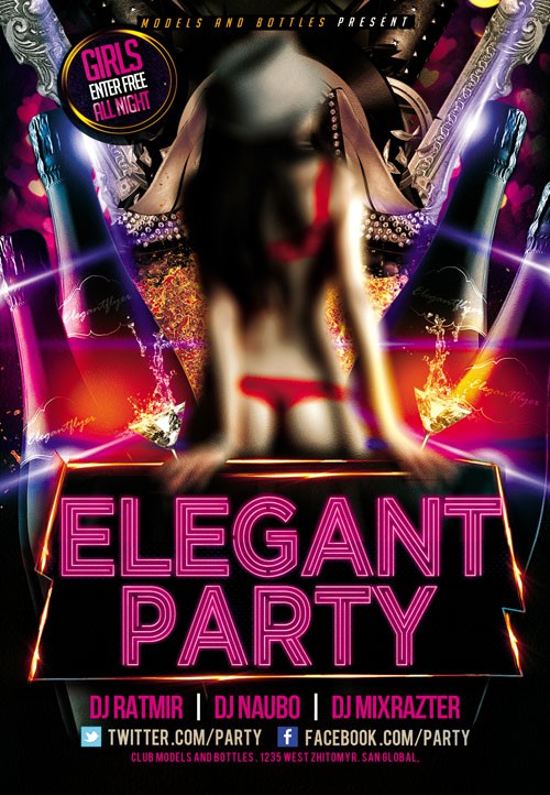 Flyer PSD Template - Elegant Party