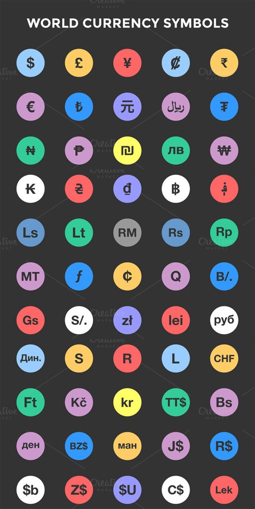 World Currency Symbols Icons