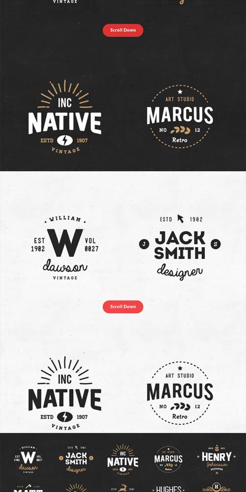 20 Vintage Logos and Badges Vol 01