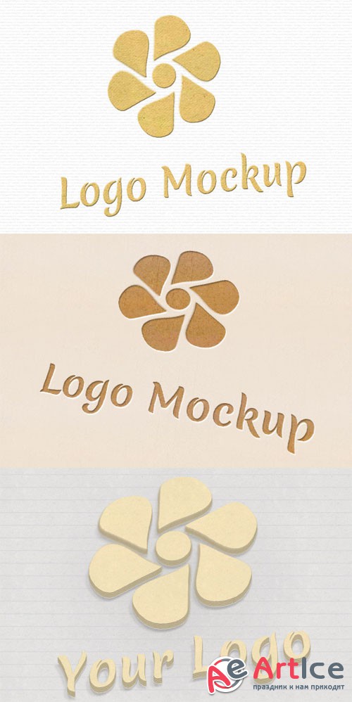 Logo Mock-ups - Paper Style - Creativemarket 3562