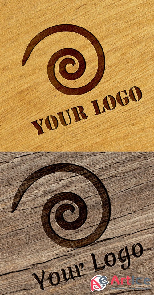 Logo Mock-ups - Wood Style - Creativemarket 5276