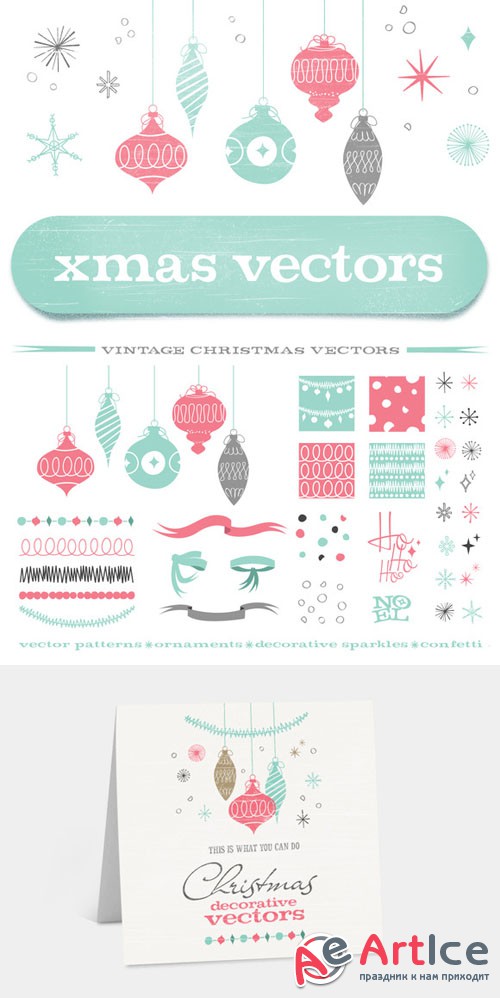 Xmas vectors - Creativemarket 16895