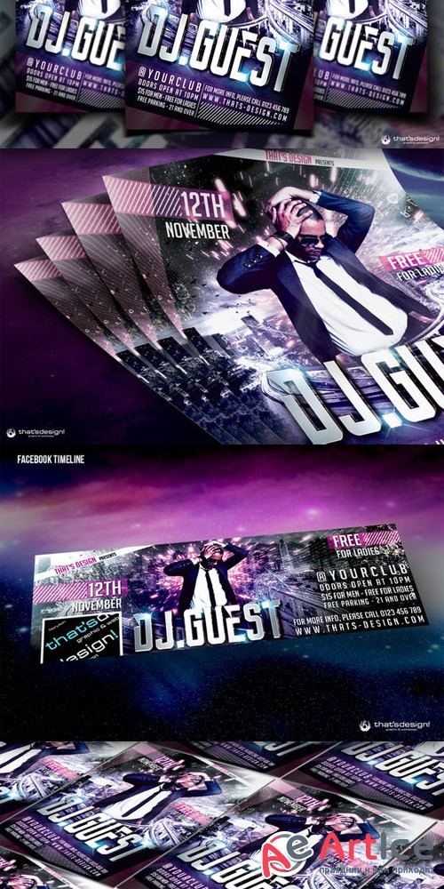 DJ Guest Flyer Template V1 - Creativemarket 91093