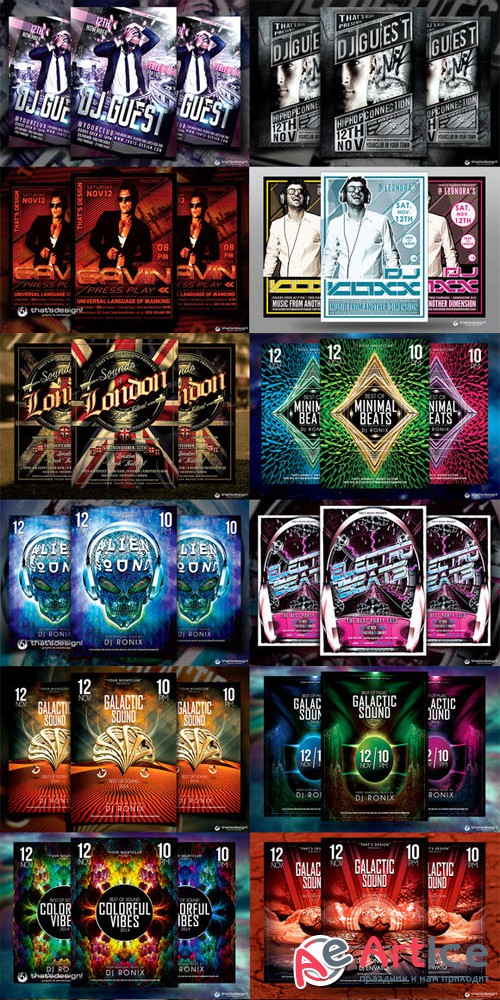 15 Special DJ Flyer Bundle - Creativemarket 139619