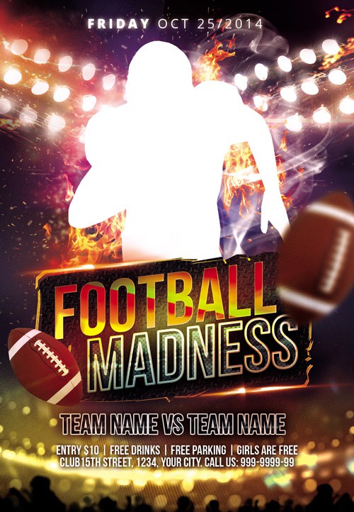 Flyer PSD Templates - Football Madness