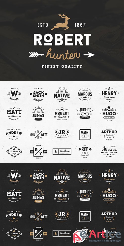 20 Vintage Logos & Badges Vol 01 - 02