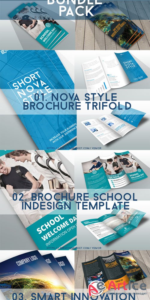 Bundle Trifolds InDesign Templates - CM 95169