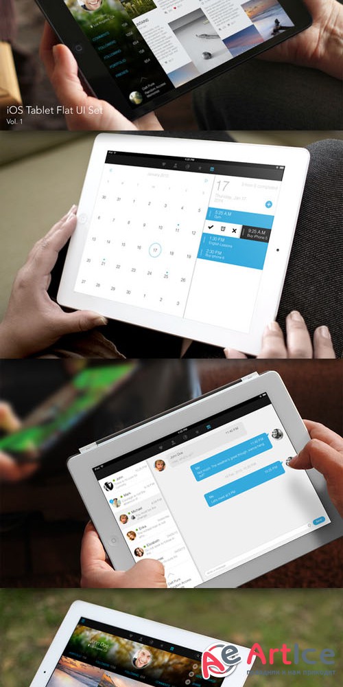 iOS Tablet Flat UI Set Vol. 1 - CM 87593